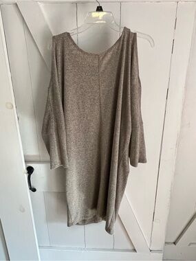 bobeau One-Shoulder Taupe Knit Dress
